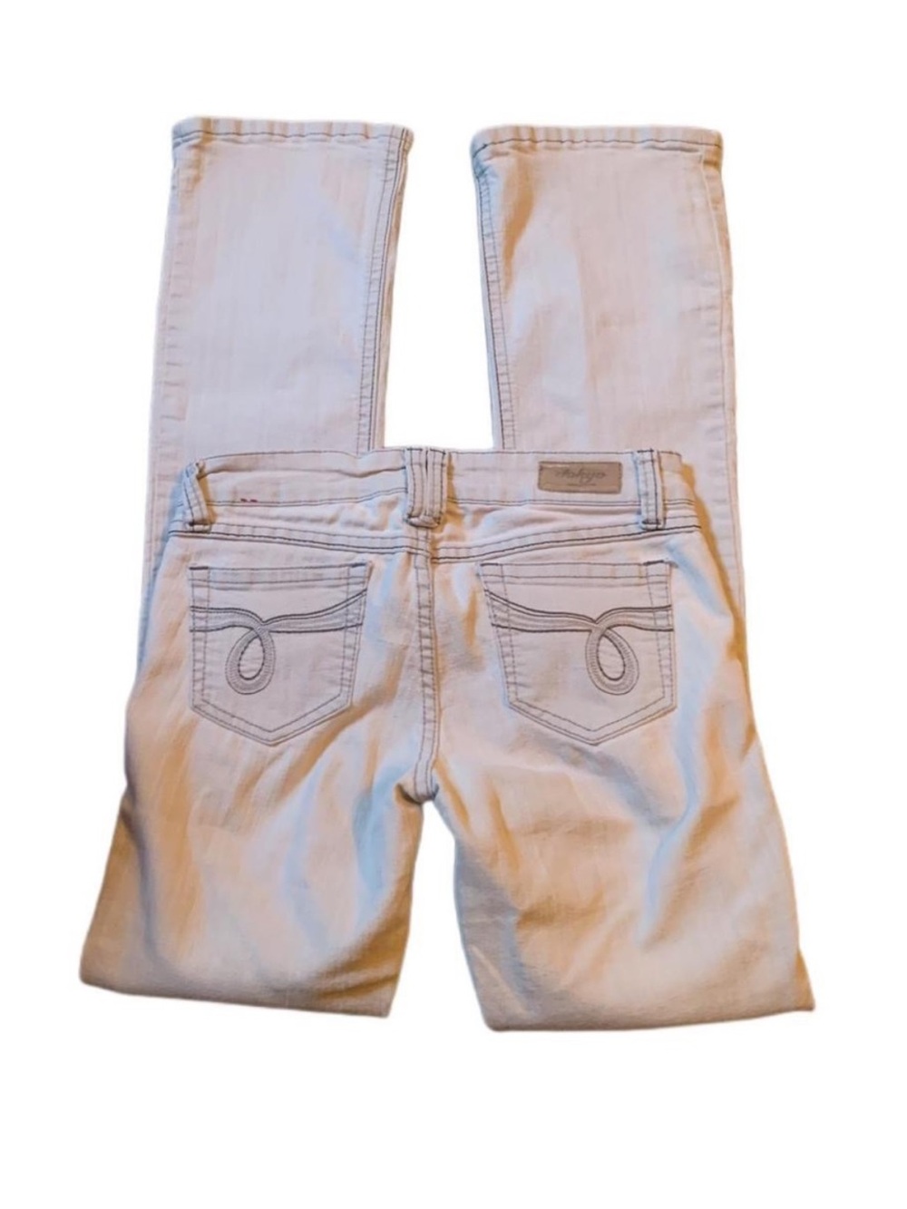 Vintage Y2K Tokyo Bongo White Flare Jeans Contrast Stitch Size 5